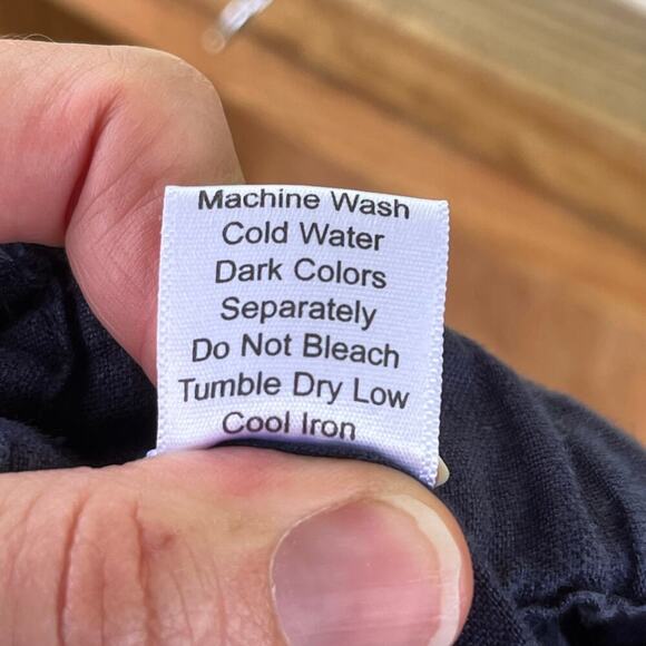 Allen Allen Women's Navy 100% Linen Cropped Pants Size S - Picture 6 of 7